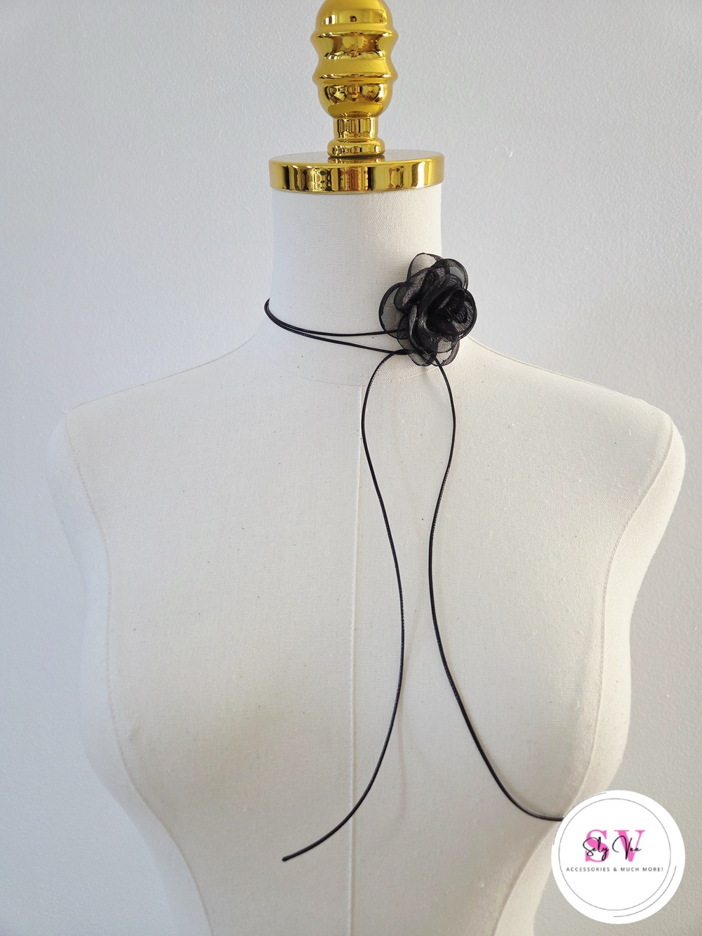 Mesh Black Rose Choker